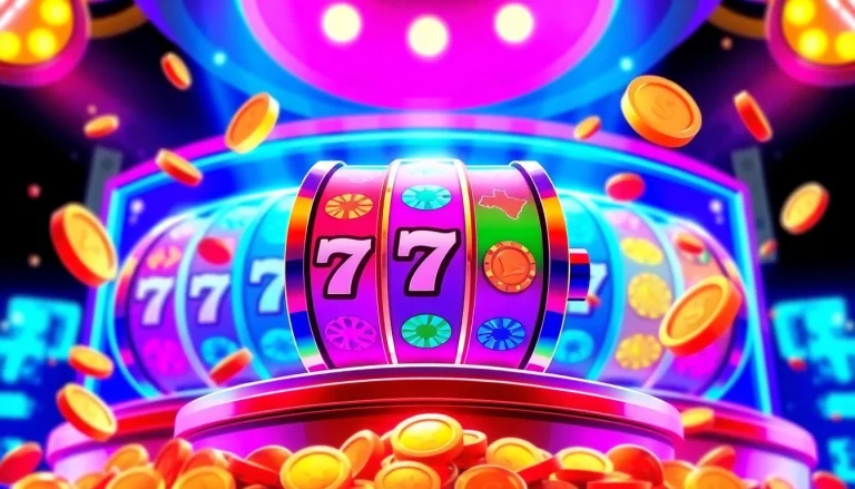 Play exciting slot online games featuring vibrant reels and jackpot coins.