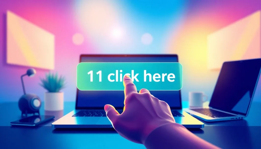Click to access the '1click here' feature, illustrating an engaging digital interface.