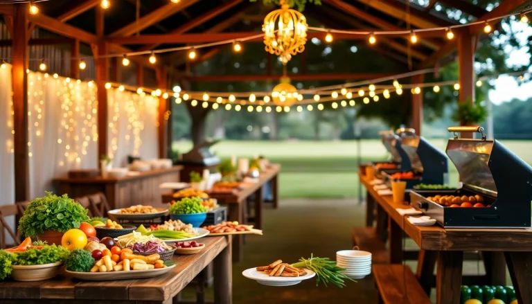 Serve exquisite Hochzeit Grill Catering für Berlin with a rustic barbecue setup for an unforgettable celebration.