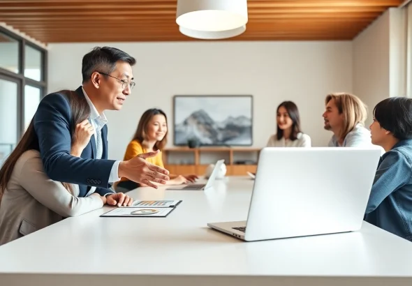 Conseil professionnel pour la société de gestion de patrimoine familial lors d'une consultation en réunion.