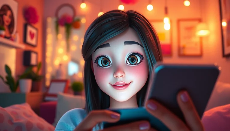 Engage with your crushin ai in a cozy setting with responsive AI girlfriend character.