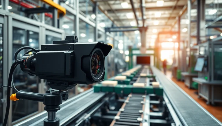 Machine vision system capturing data in an efficient industrial setting, showcasing advanced technology.