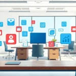 Explore various Icons in a modern workspace, showcasing vibrant digital representations.