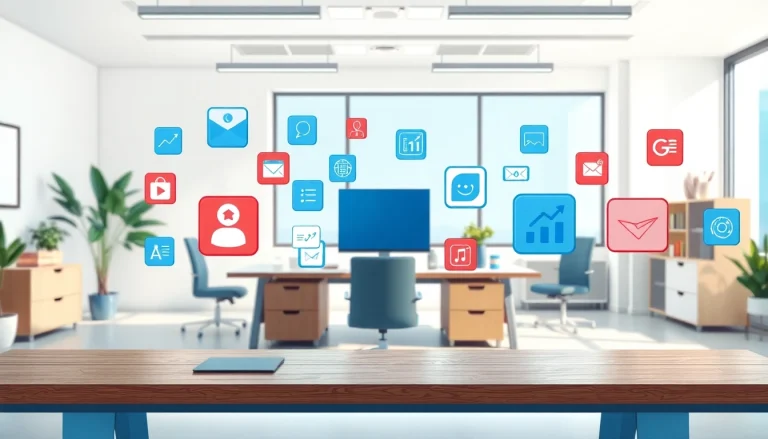 Explore various Icons in a modern workspace, showcasing vibrant digital representations.