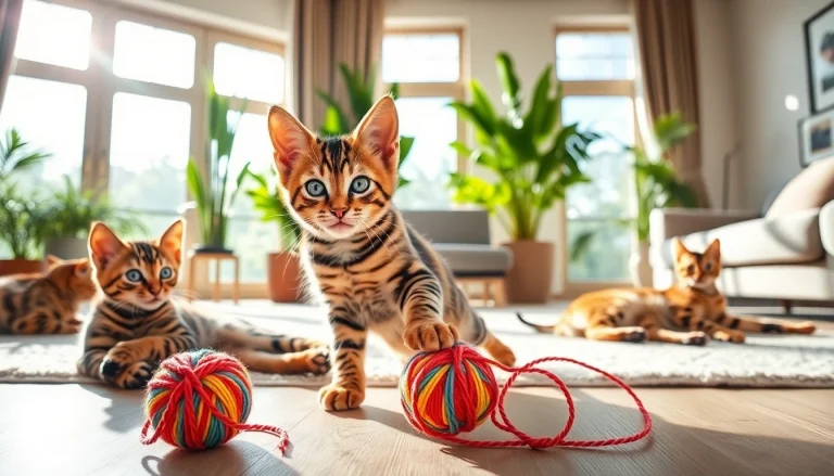 Bengal Breeders Orange County showcasing playful Bengal kittens in a cozy home setting.