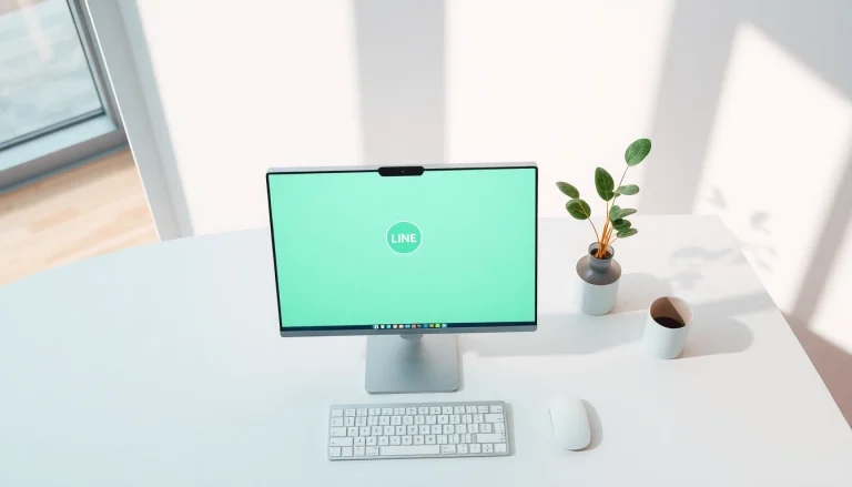 Access the LINE app on your computer with line下载電腦版 installed on a sleek desktop.