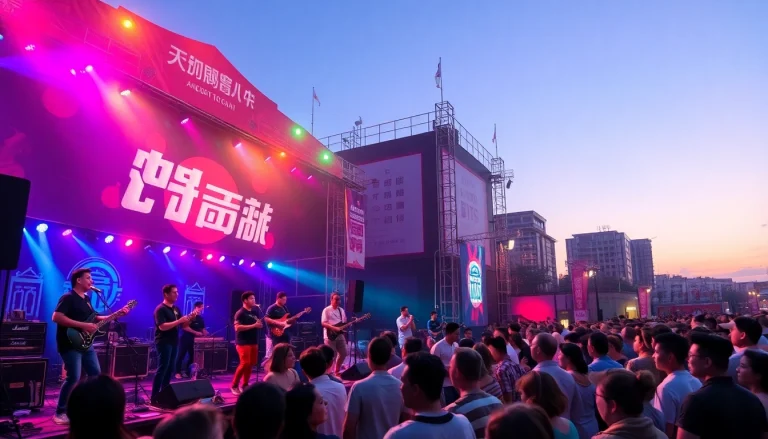 Experience the vibrant 汽水音乐海外 festival atmosphere with diverse musicians and a lively crowd.