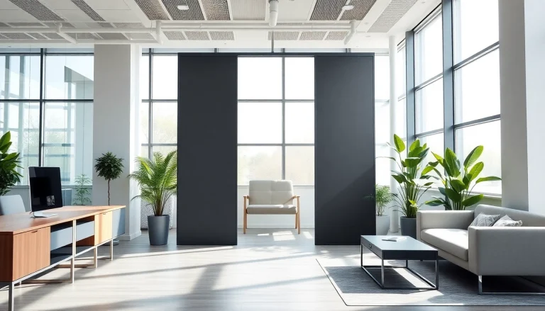 Showcasing a Folding Partition Wall in a modern office environment with a smooth opening mechanism.