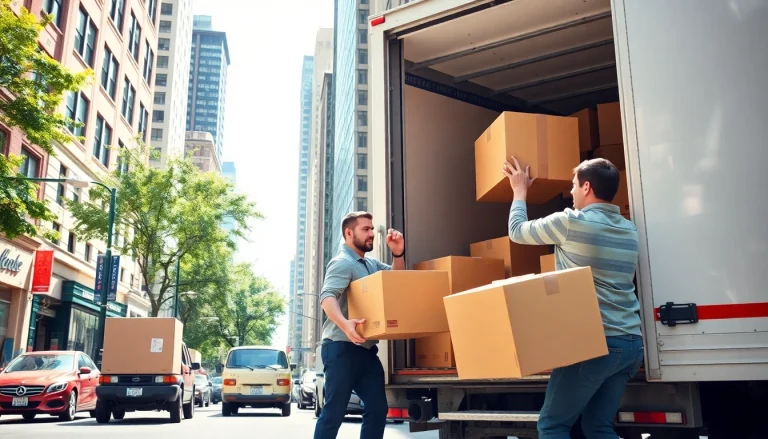 Movers managing house moves expertly orchestrating a busy urban relocation.