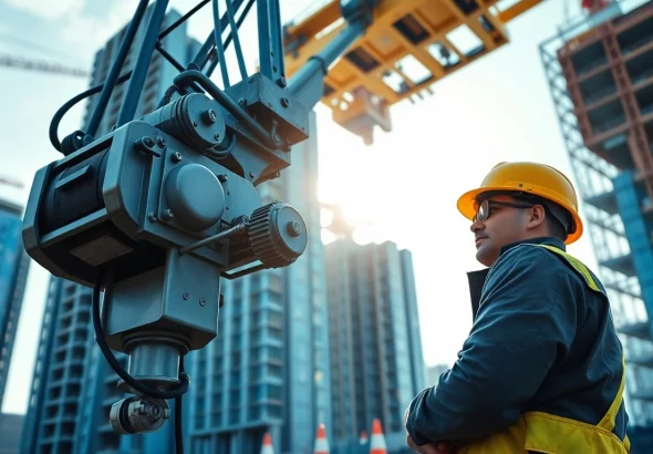 Review NVQ Level 4 Crane supervisor answers in a dynamic construction scene featuring diverse machinery.