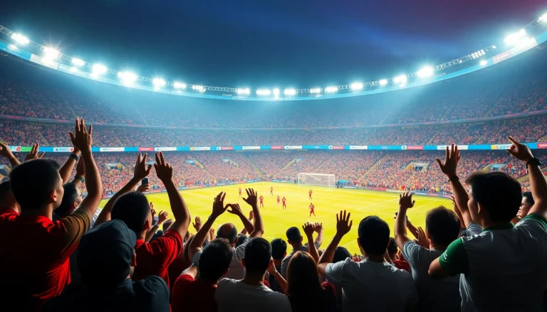Engage in judi bola terpercaya with an energetic football match showcasing passionate fans.