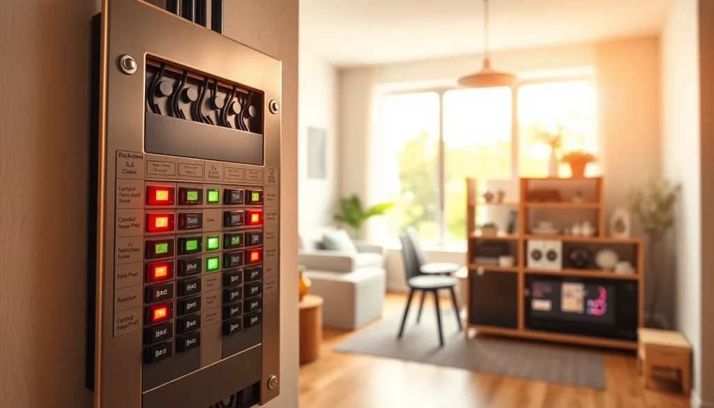 Explore the electrical panel installation showcasing a modern breaker box with clear labels for better organization.