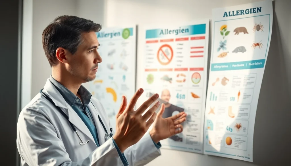 Untersuchung von Allergien durch einen Arzt, um die Symptome zu erkennen.