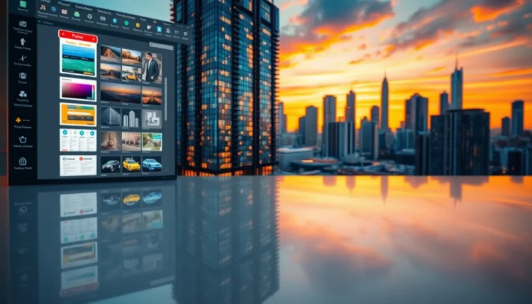 3D Visualisierung Software-Benutzeroberfläche mit architektonischem Projekt.