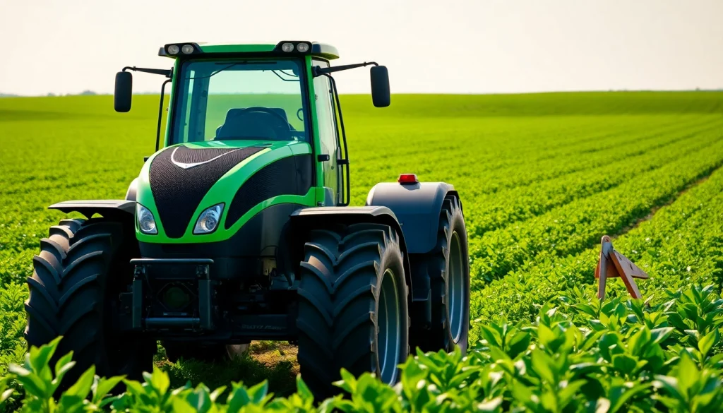 Deutz Fahr Traktor arbeitet in einem weitläufigen Agrarfeld mit moderner Technik.