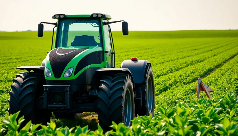 Deutz Fahr Traktor arbeitet in einem weitläufigen Agrarfeld mit moderner Technik.