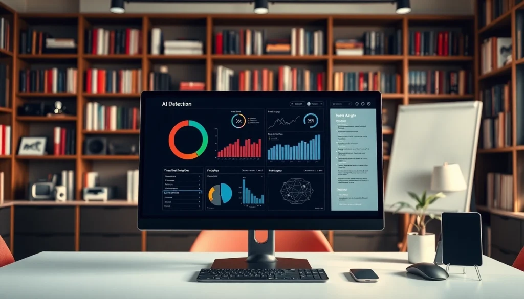 Analyze AI detection accuracy on a modern interface in a professional setting.