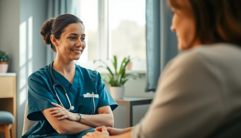 Nurse receiving support during the VDAP Program consultation in a compassionate clinical setting.