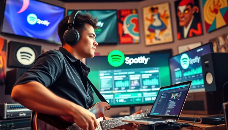 Boost your music reach with effective spotify promotion strategies in an engaging studio setting.