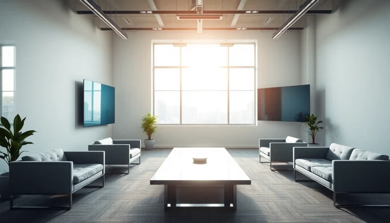 Engaging digital signage for offices enhancing communication in a modern workspace.