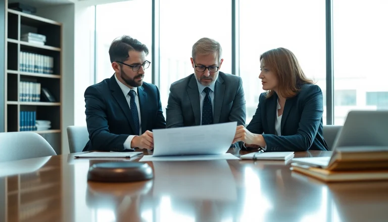 Engaging discussion with an intellectual property lawyer in a modern office setting