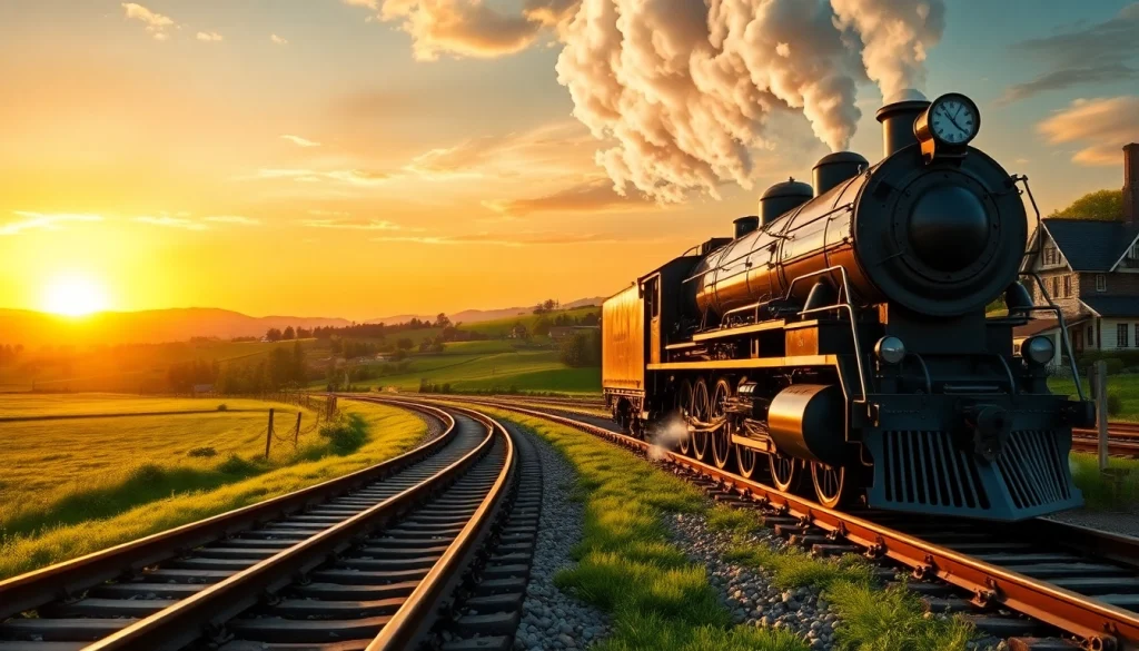 Experience the excitement of railroad tycoon download with a stunning vintage steam locomotive.