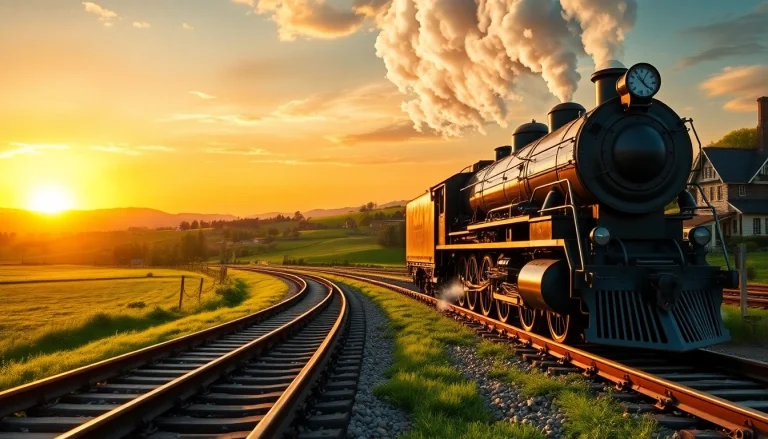 Experience the excitement of railroad tycoon download with a stunning vintage steam locomotive.