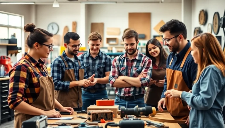 Students learning in a trade school in Tennessee with hands-on training activities and diverse tools.