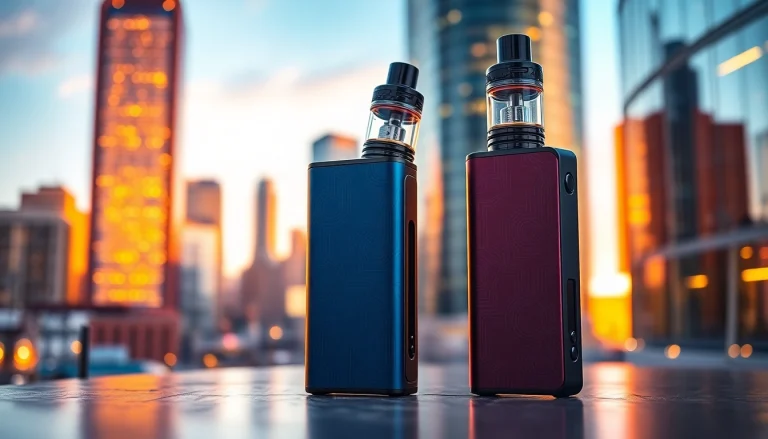 Showcasing the RAZ LTX 25K vape with sleek design against a vibrant city backdrop.