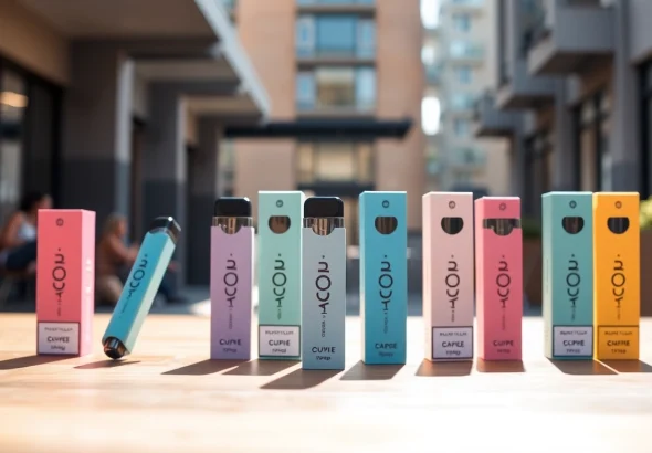 Showcasing HQD Cuvie disposable vapes with vibrant packaging and modern design.