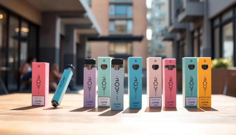 Showcasing HQD Cuvie disposable vapes with vibrant packaging and modern design.