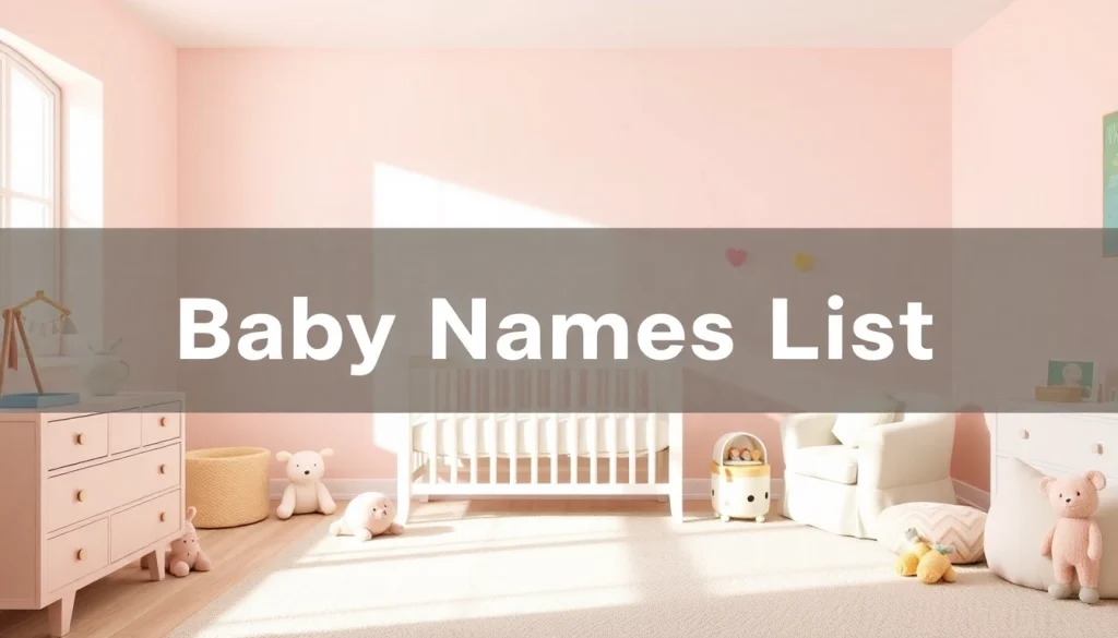 Lista de Nombres para Niño con opciones encantadoras en un entorno infantil acogedor.