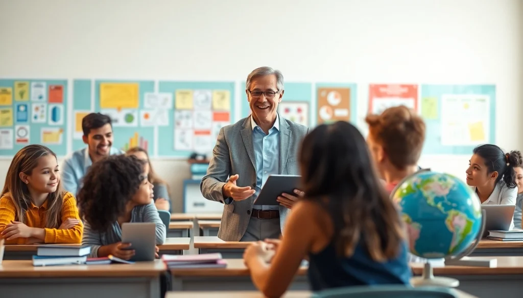 Fostering Education in a vibrant classroom with engaged students and a passionate educator.