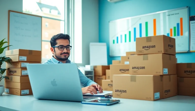 Reviewing products for amazon fba wholesale business in a professional workspace.