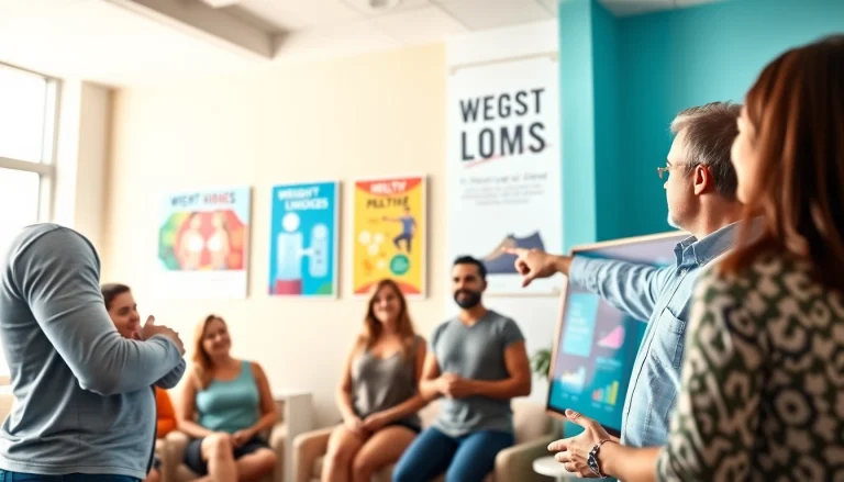 Guidance at Las Vegas weight loss center, showcasing a consultation between clients and an expert.