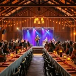 Experience the vibrant show at the firelight barn dinner theater with lively performances and warm ambiance.