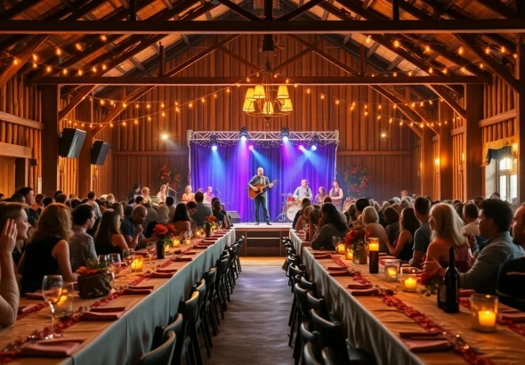 Experience the vibrant show at the firelight barn dinner theater with lively performances and warm ambiance.